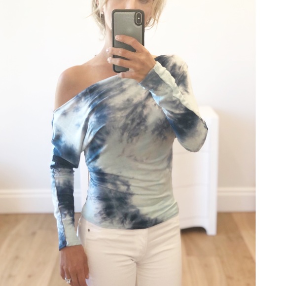 NEWPORT Blue Tie Dye Off Shoulder Top - Picture 5 of 11